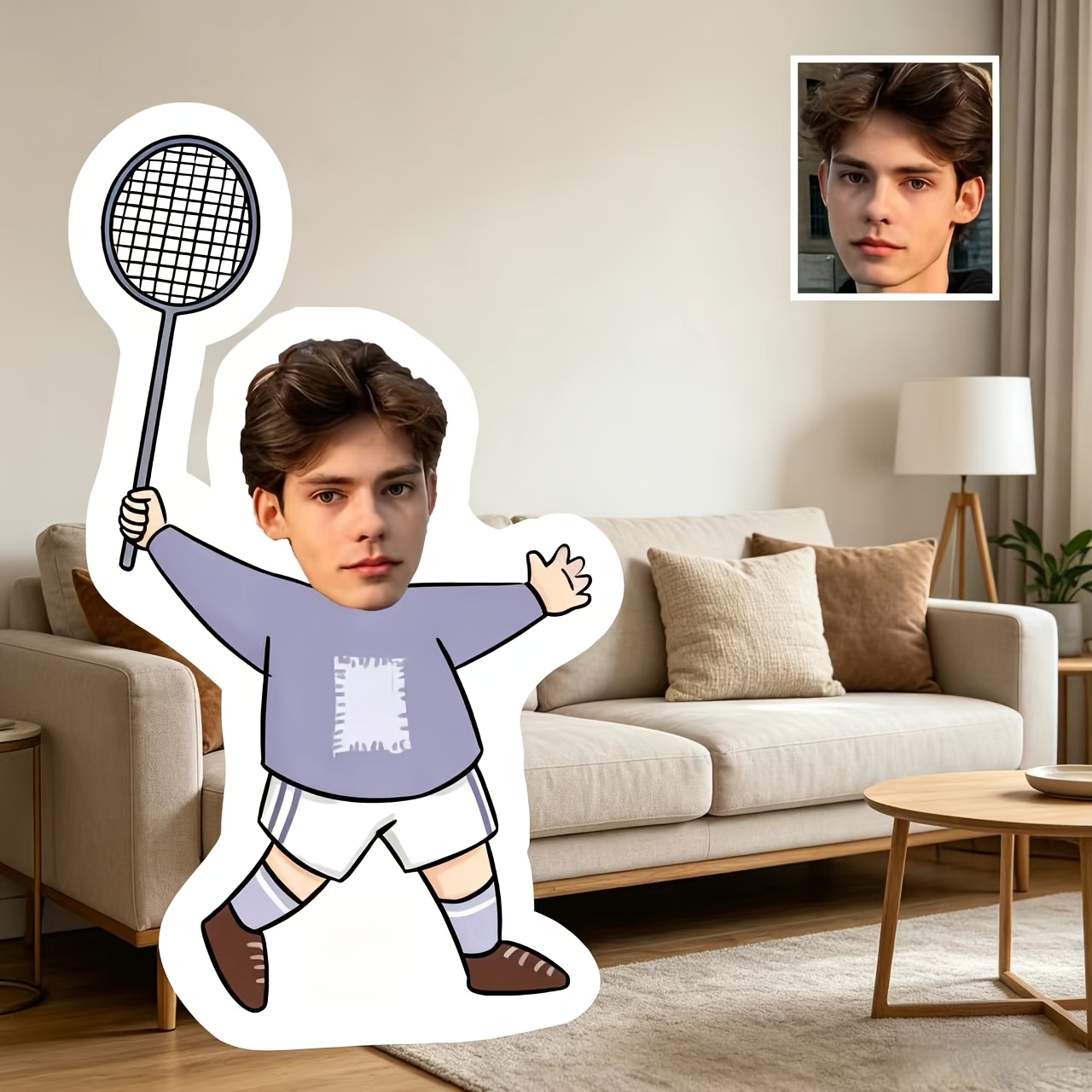 1 pièce - Coussin personnalisé - Badminton Photo avis et prix