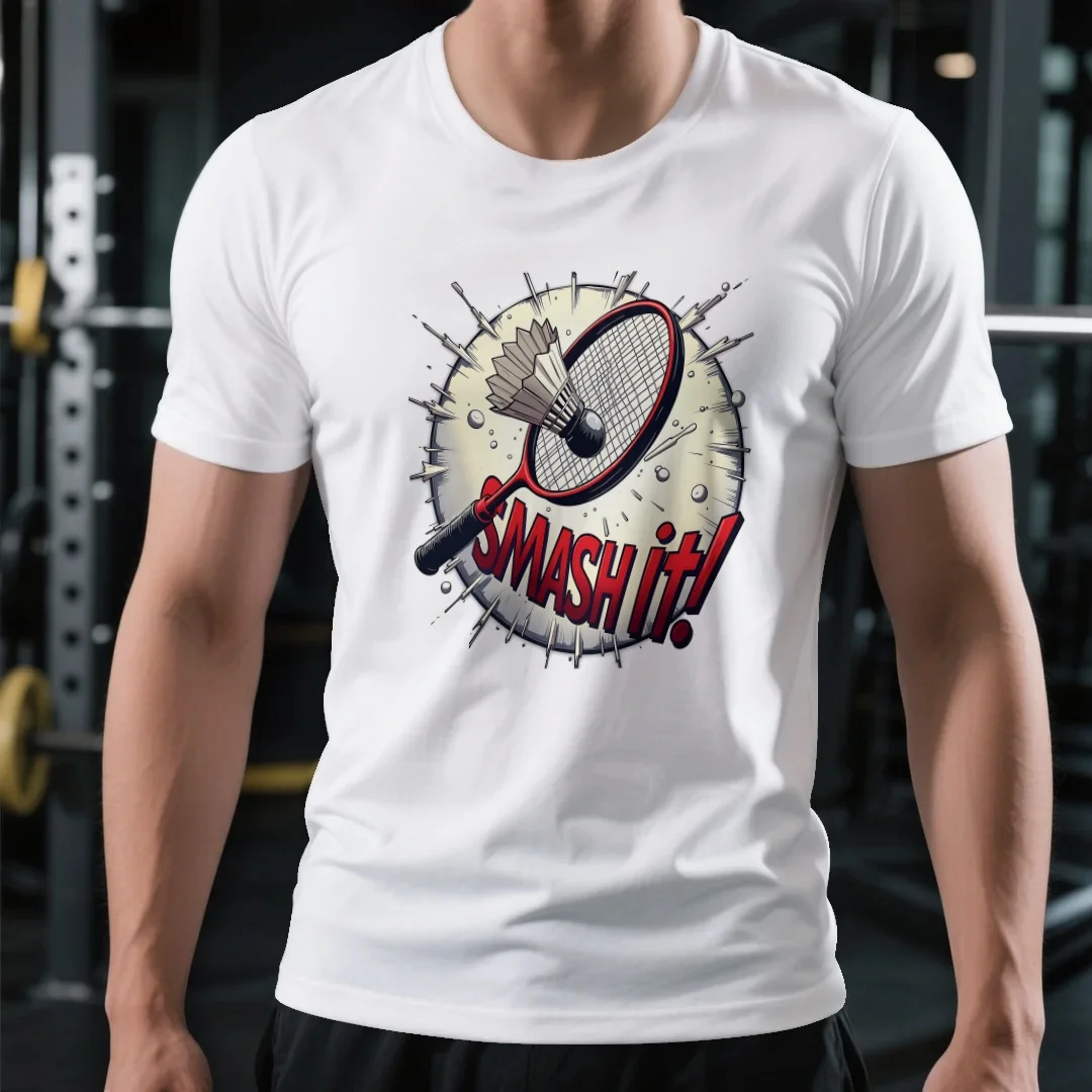 T-shirt unisexe à manches cour - Badminton Smash avis et prix