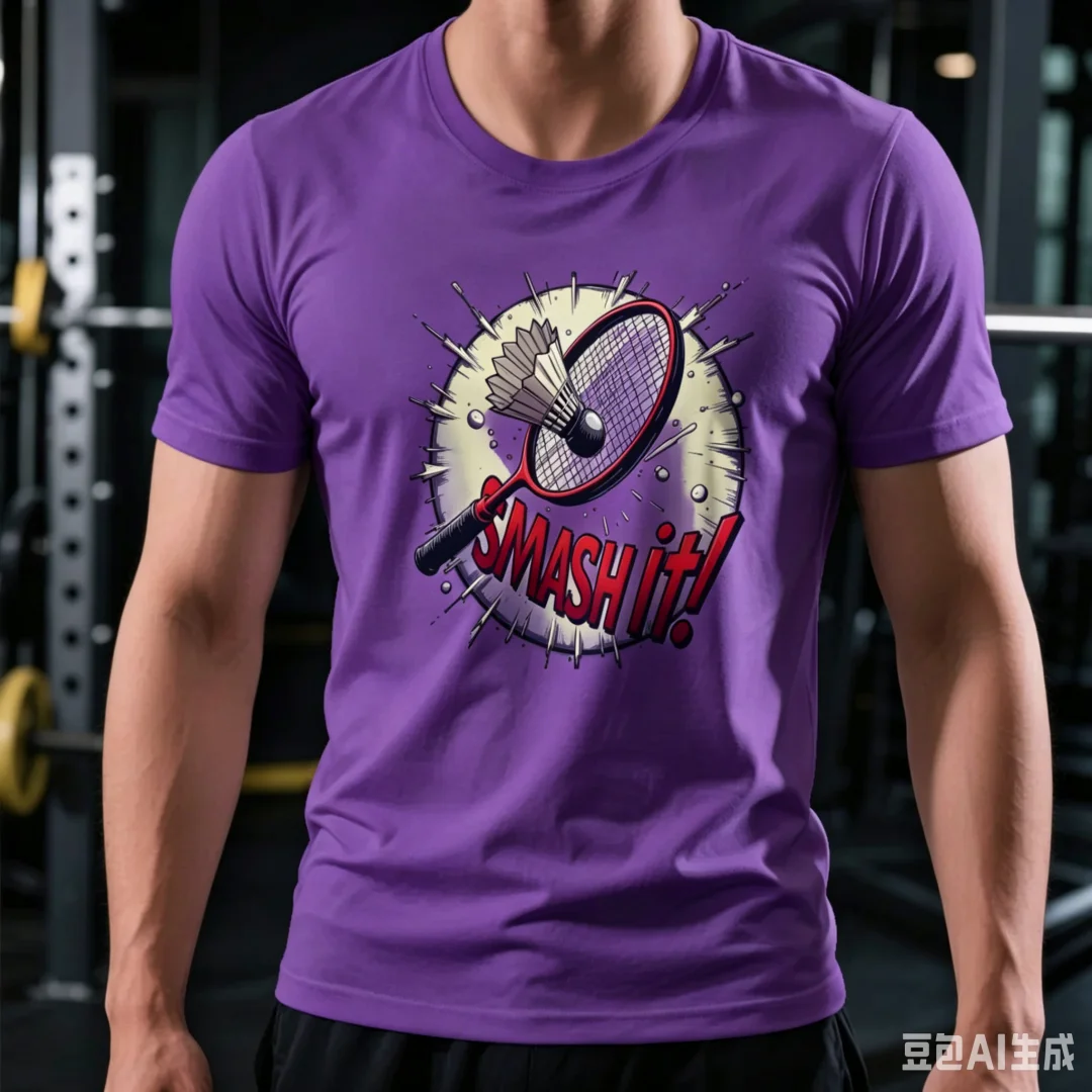 T-shirt unisexe à manches cour - Badminton Smash avis et prix