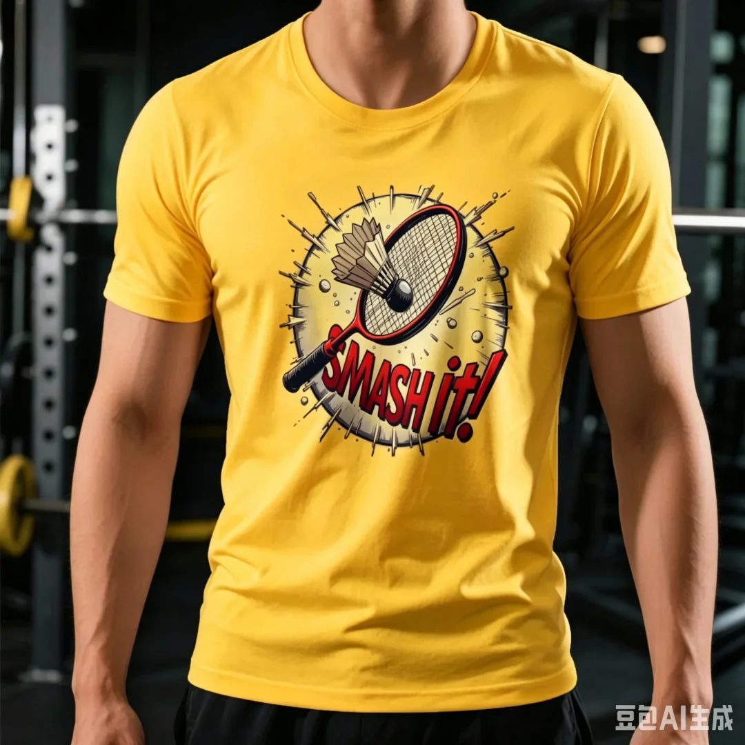 T-shirt unisexe à manches cour - Badminton Smash avis et prix
