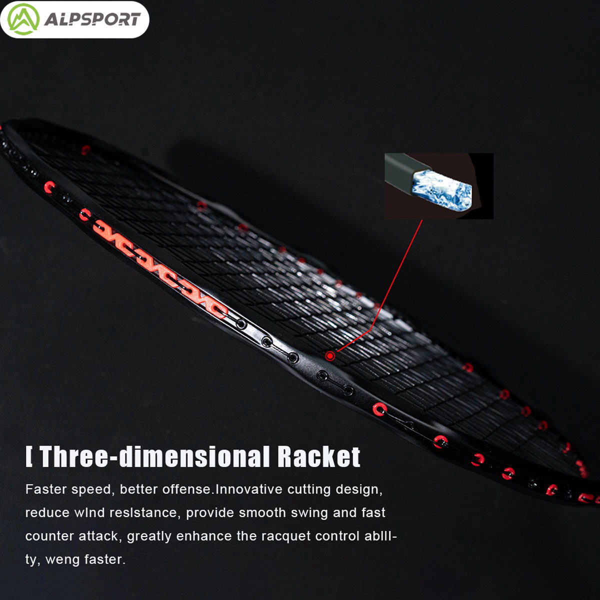 Alpsport MH-V5 5U 75g Ondulé O - Badminton Photo avis et prix